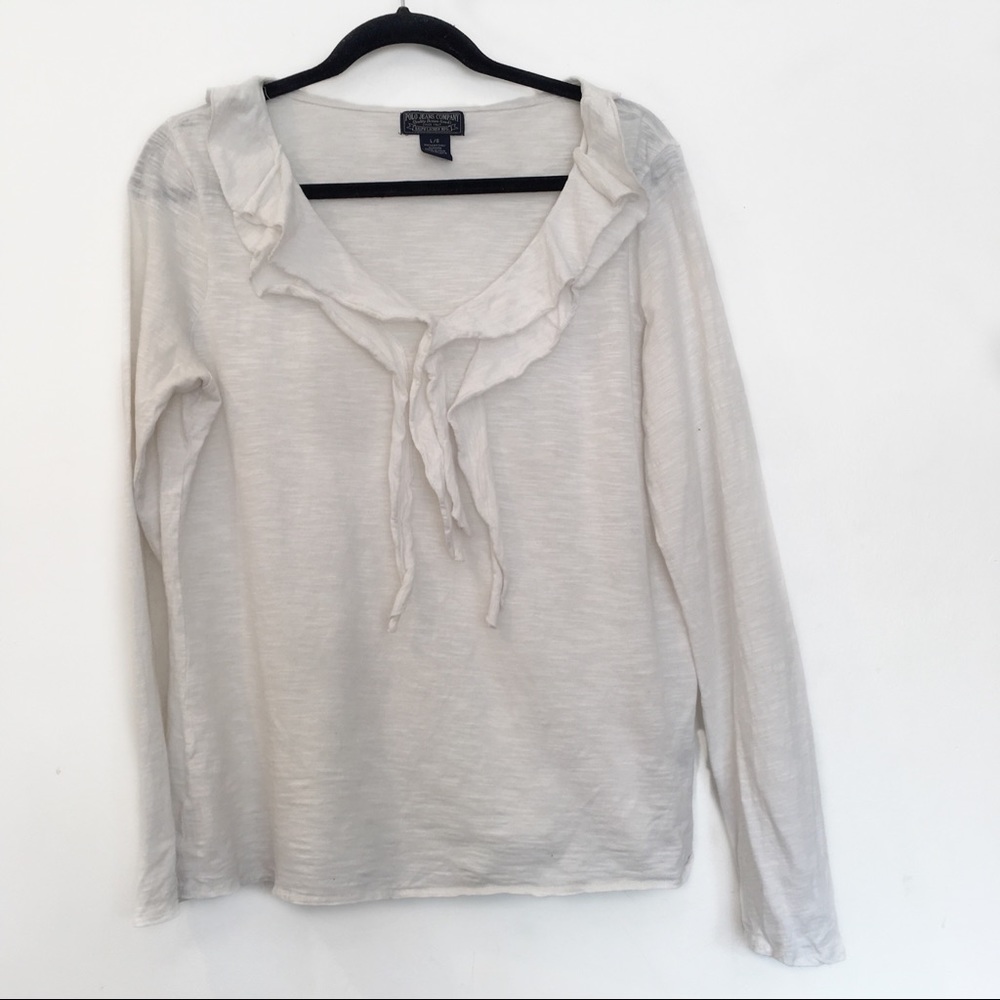 [RALPH LAUREN]Polo Jeans Co Ruffled Long Sleeve L